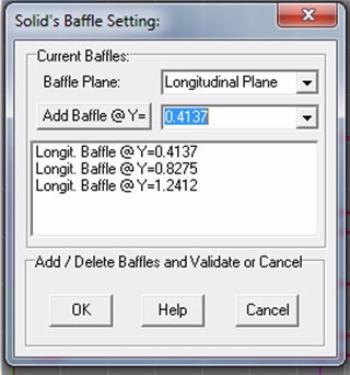 Set Baffles Dialog Box 